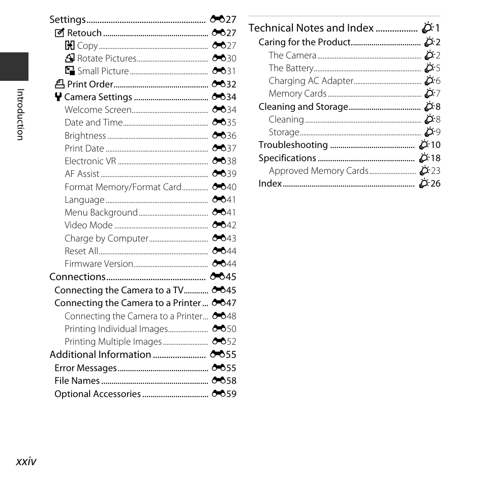 Xxiv | Nikon S32 User Manual | Page 26 / 188