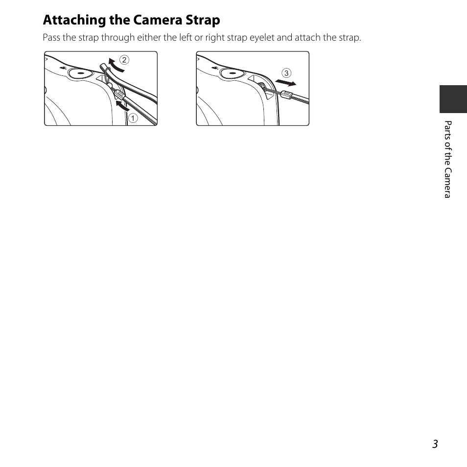 Attaching the camera strap | Nikon S32 User Manual | Page 29 / 188
