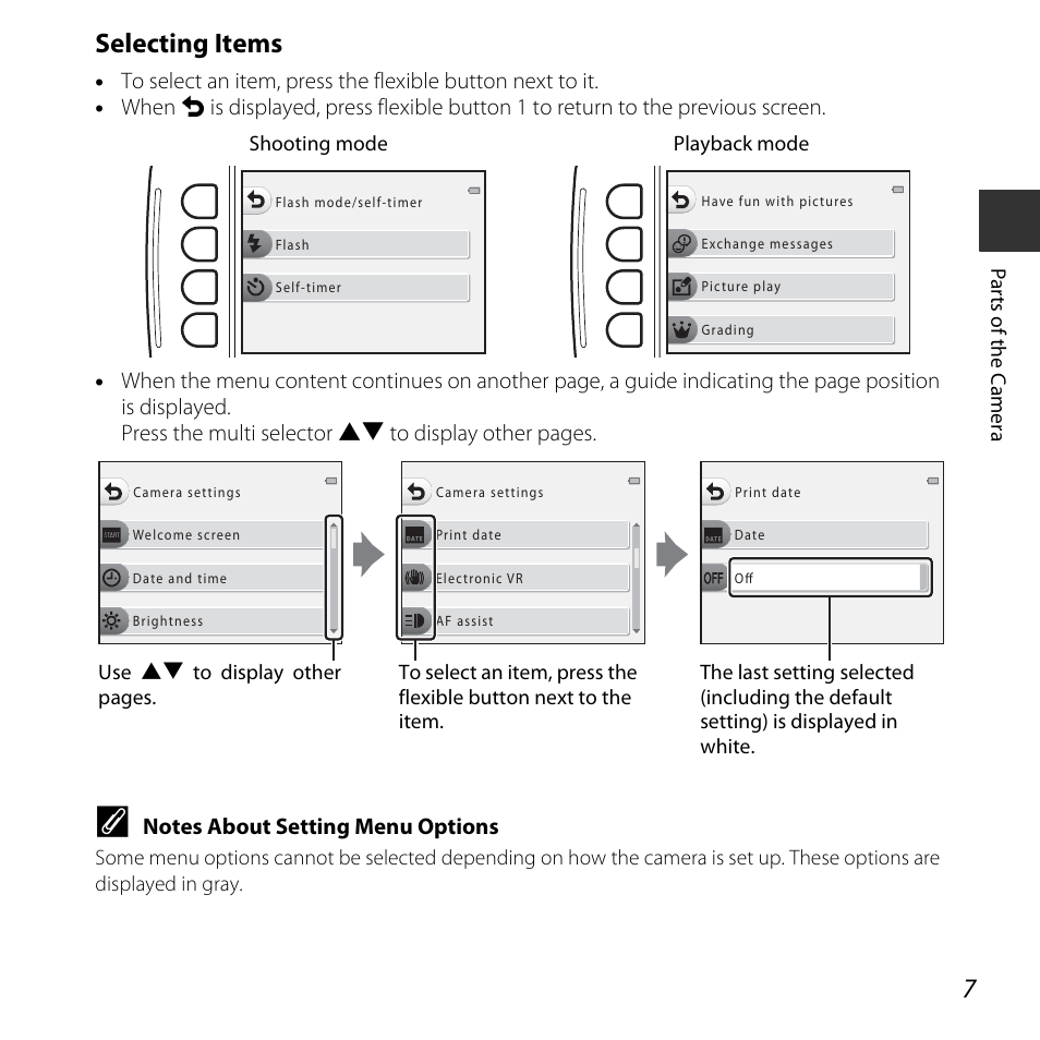Selecting items | Nikon S32 User Manual | Page 33 / 188
