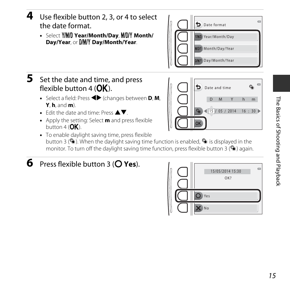 Press flexible button 3 (r yes ) | Nikon S32 User Manual | Page 41 / 188