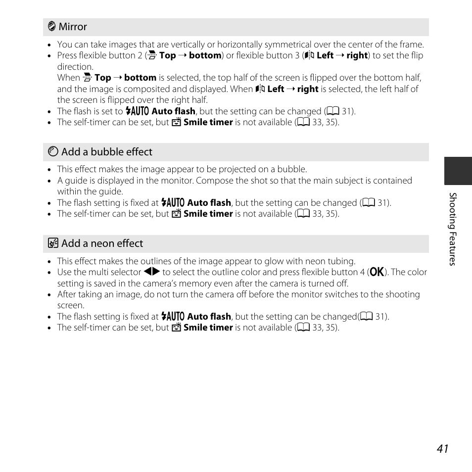 A 41), A 41 | Nikon S32 User Manual | Page 67 / 188