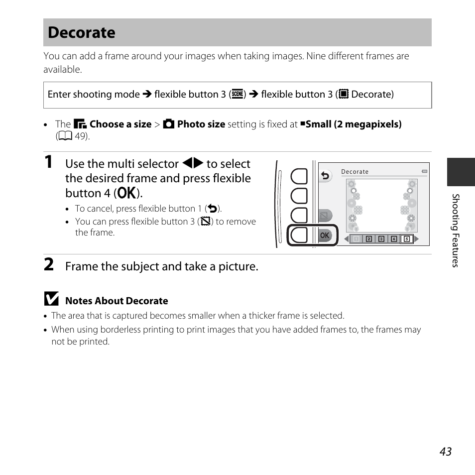 Decorate | Nikon S32 User Manual | Page 69 / 188