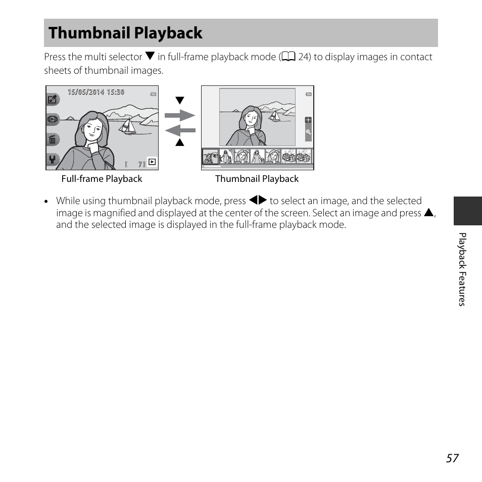 Thumbnail playback | Nikon S32 User Manual | Page 83 / 188