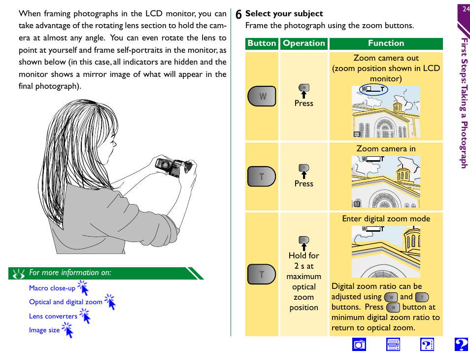 First steps: taking a picture | Nikon 990 User Manual | Page 24 / 107