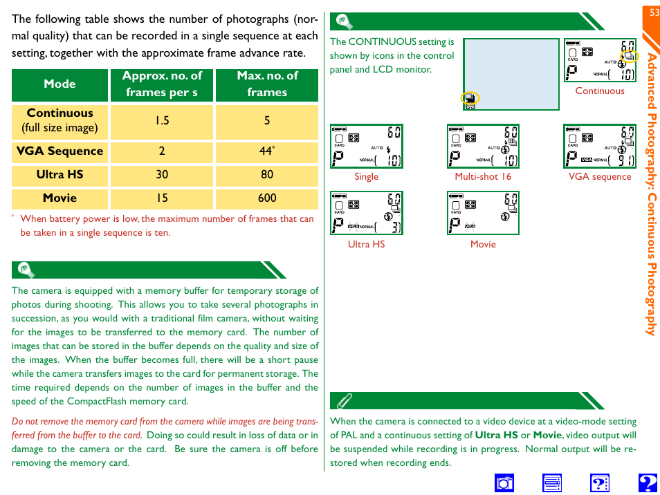 Continuous | Nikon 990 User Manual | Page 53 / 107