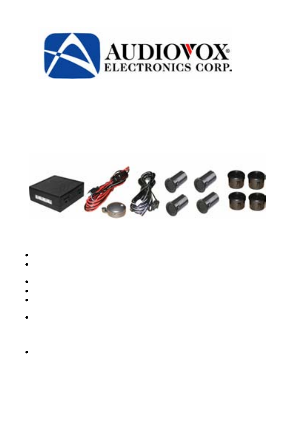 Audiovox Electronics Corp. Rear Parking Sensor System PSB100 User Manual | 6 pages