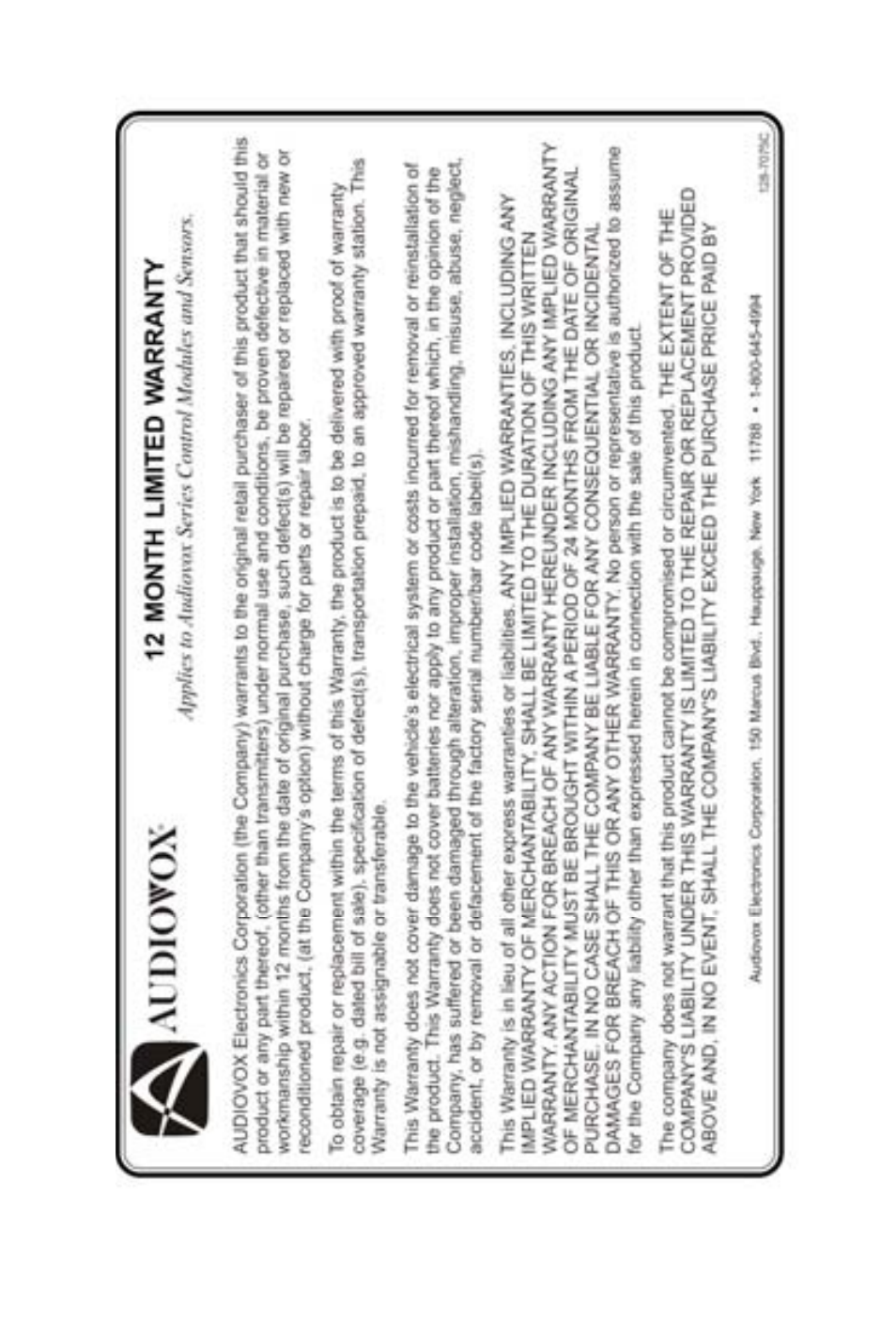 Audiovox Electronics Corp. Rear Parking Sensor System PSB100 User Manual | Page 5 / 6