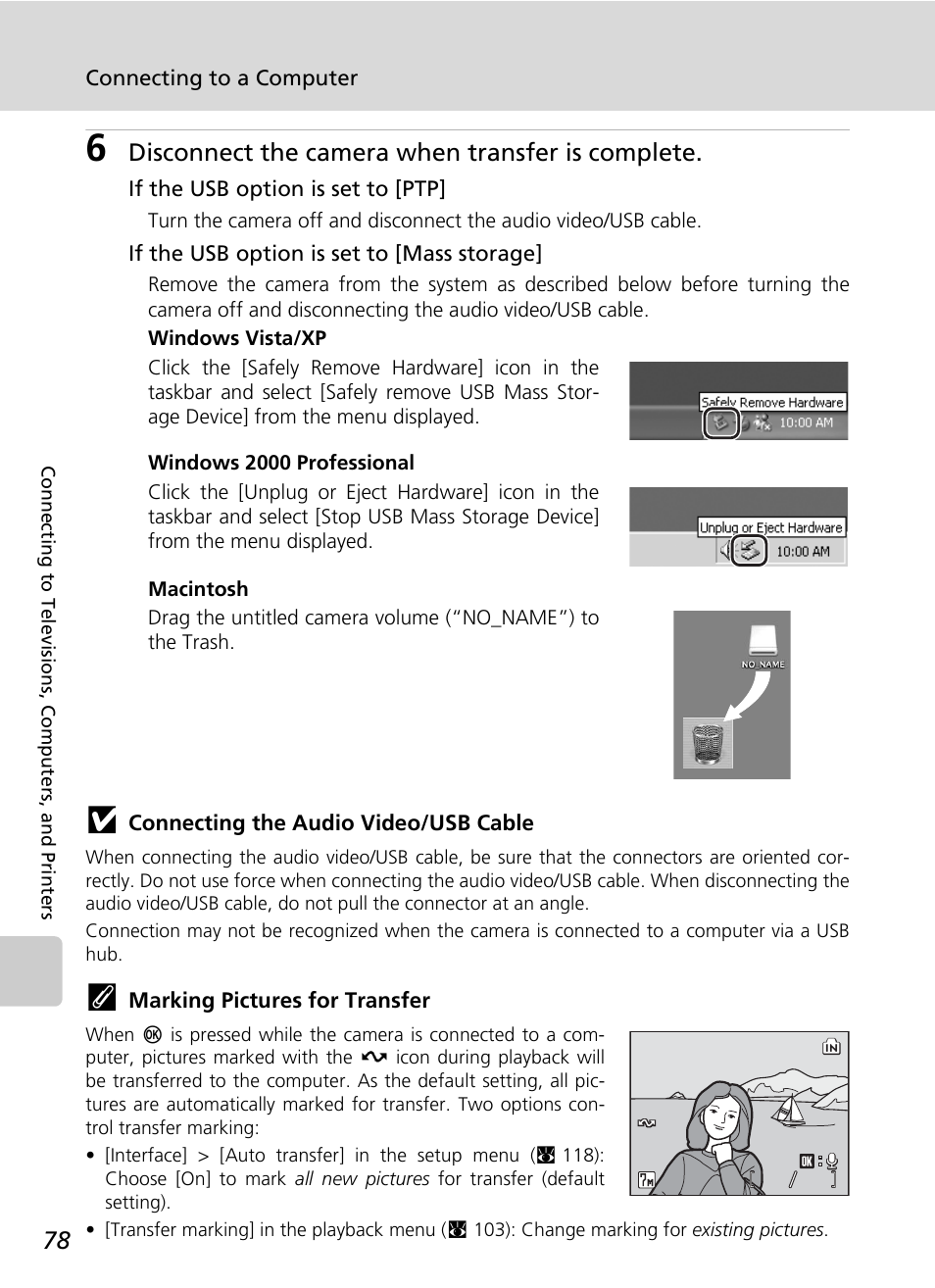 Disconnect the camera when transfer is complete | Nikon S50 User Manual | Page 90 / 156