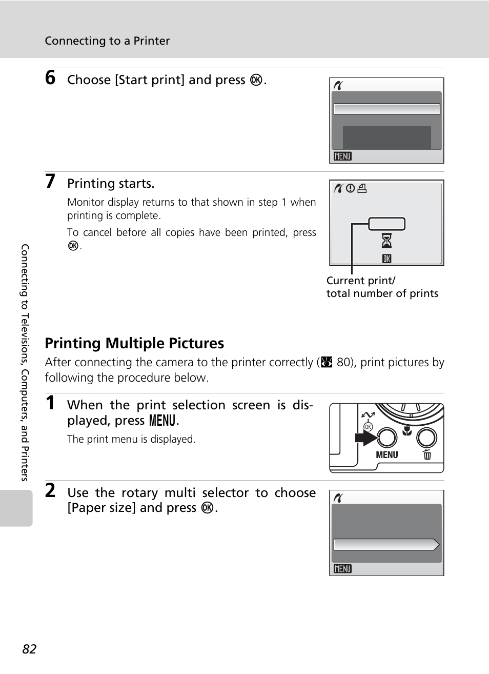 Printing multiple pictures, C 82 | Nikon S50 User Manual | Page 94 / 156