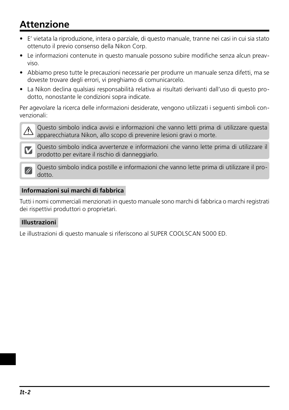 Attenzione | Nikon SF-210 Slide Feeder Adapter User Manual | Page 139 / 155