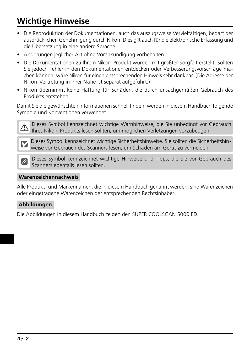 Wichtige hinweise | Nikon SF-210 Slide Feeder Adapter User Manual | Page 37 / 155