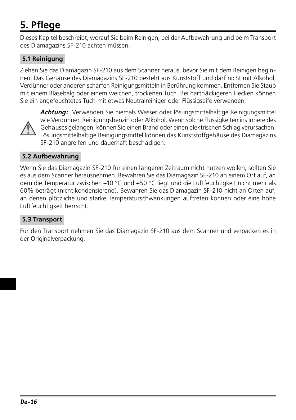 Pfl ege | Nikon SF-210 Slide Feeder Adapter User Manual | Page 51 / 155