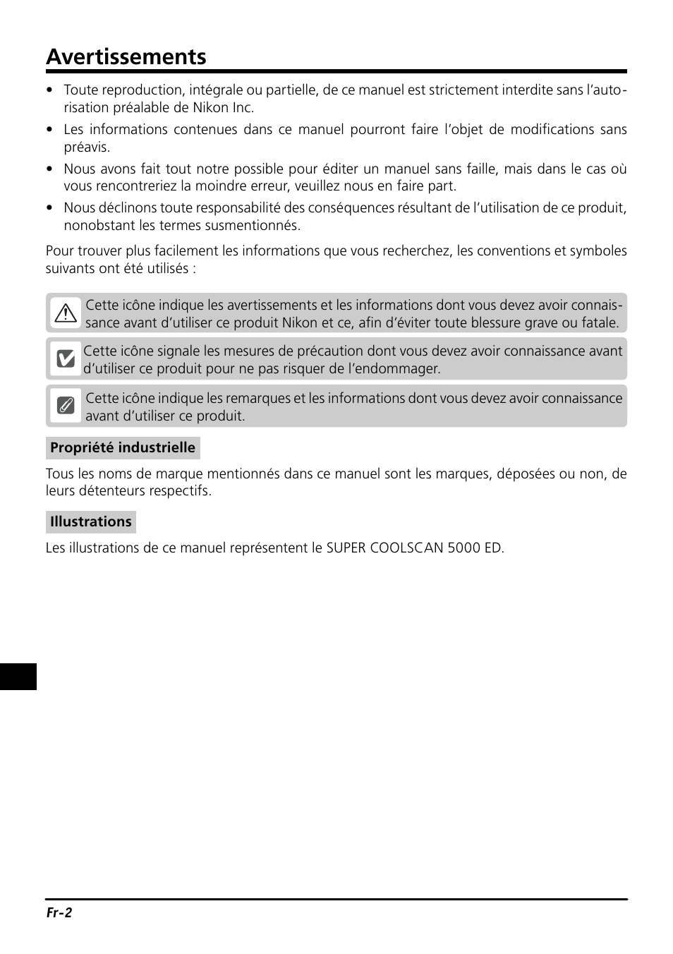 Avertissements | Nikon SF-210 Slide Feeder Adapter User Manual | Page 54 / 155