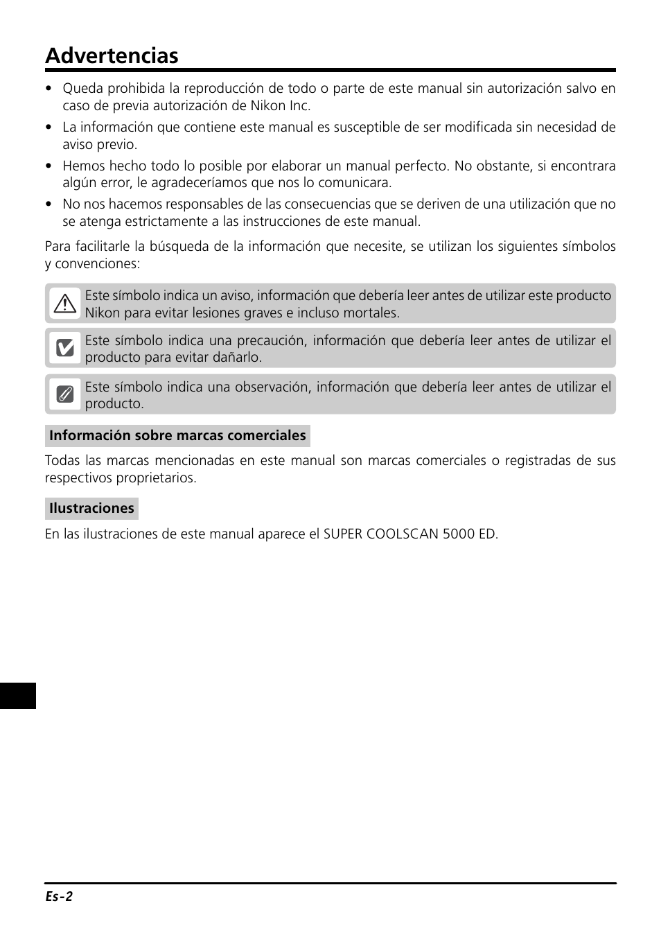 Advertencias | Nikon SF-210 Slide Feeder Adapter User Manual | Page 71 / 155