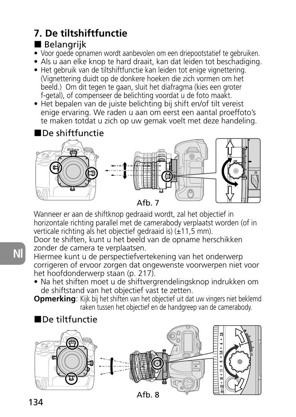 De tiltshiftfunctie | Nikon PC-E Micro NIKKOR 85mm f-2.8D User Manual | Page 134 / 251