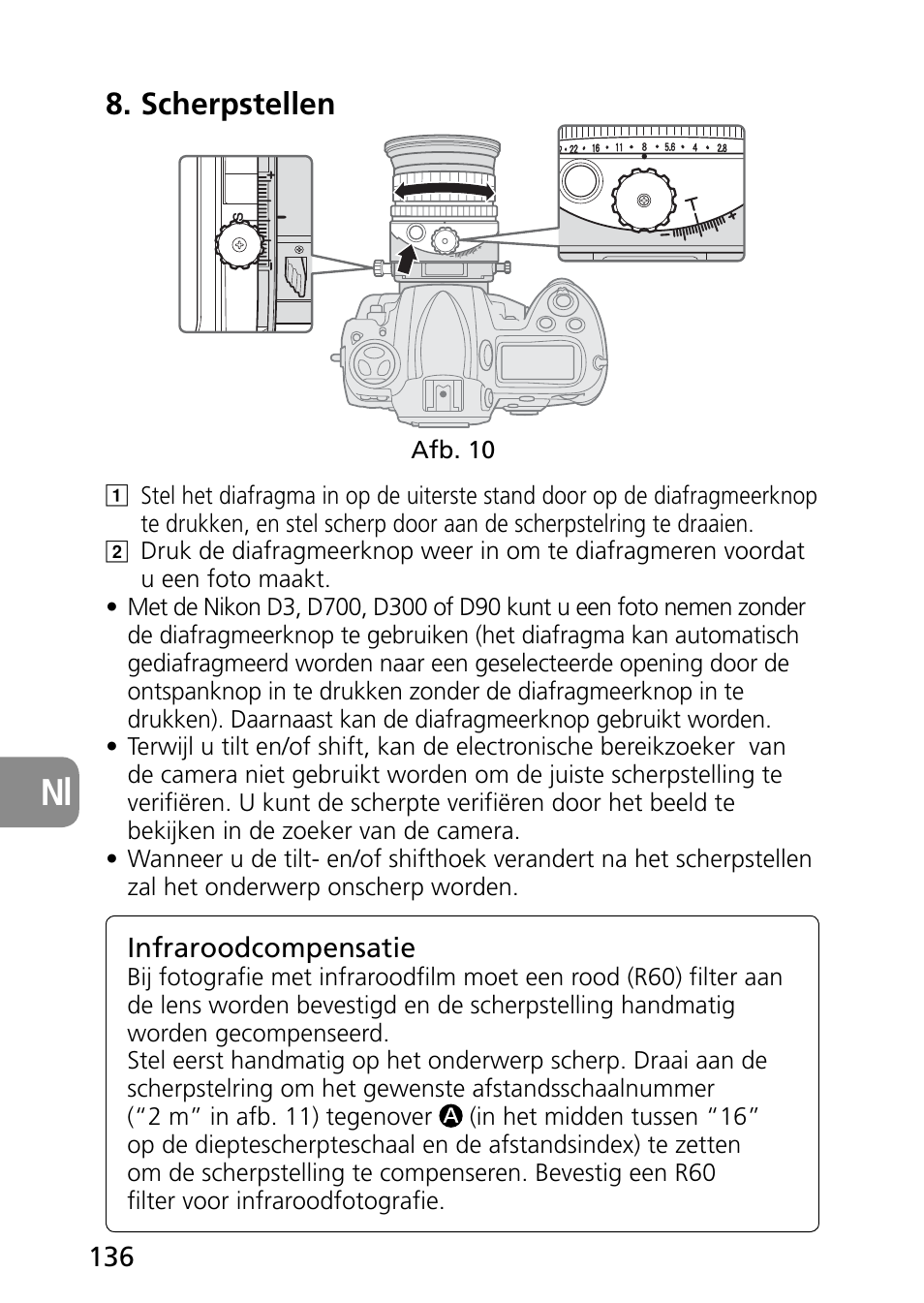 Scherpstellen | Nikon PC-E Micro NIKKOR 85mm f-2.8D User Manual | Page 136 / 251