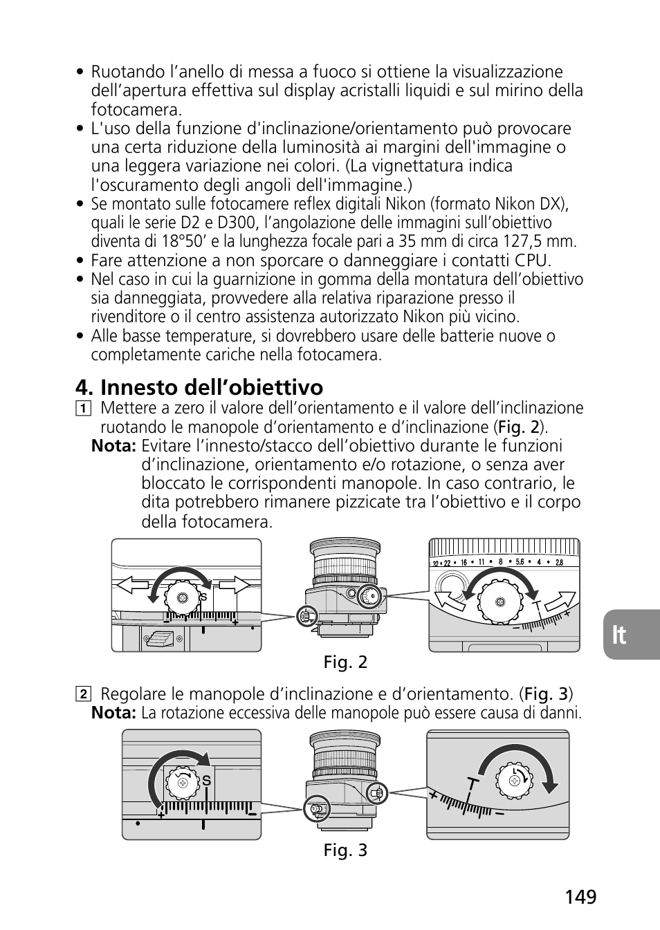 Innesto dell’obiettivo | Nikon PC-E Micro NIKKOR 85mm f-2.8D User Manual | Page 149 / 251