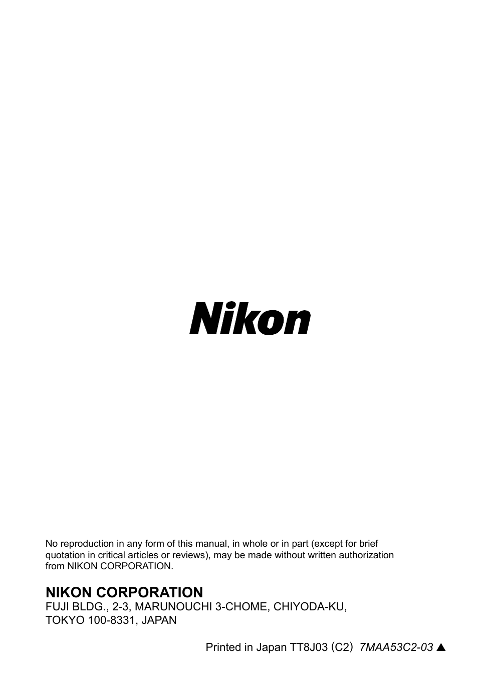 Nikon corporation | Nikon PC-E Micro NIKKOR 85mm f-2.8D User Manual | Page 251 / 251