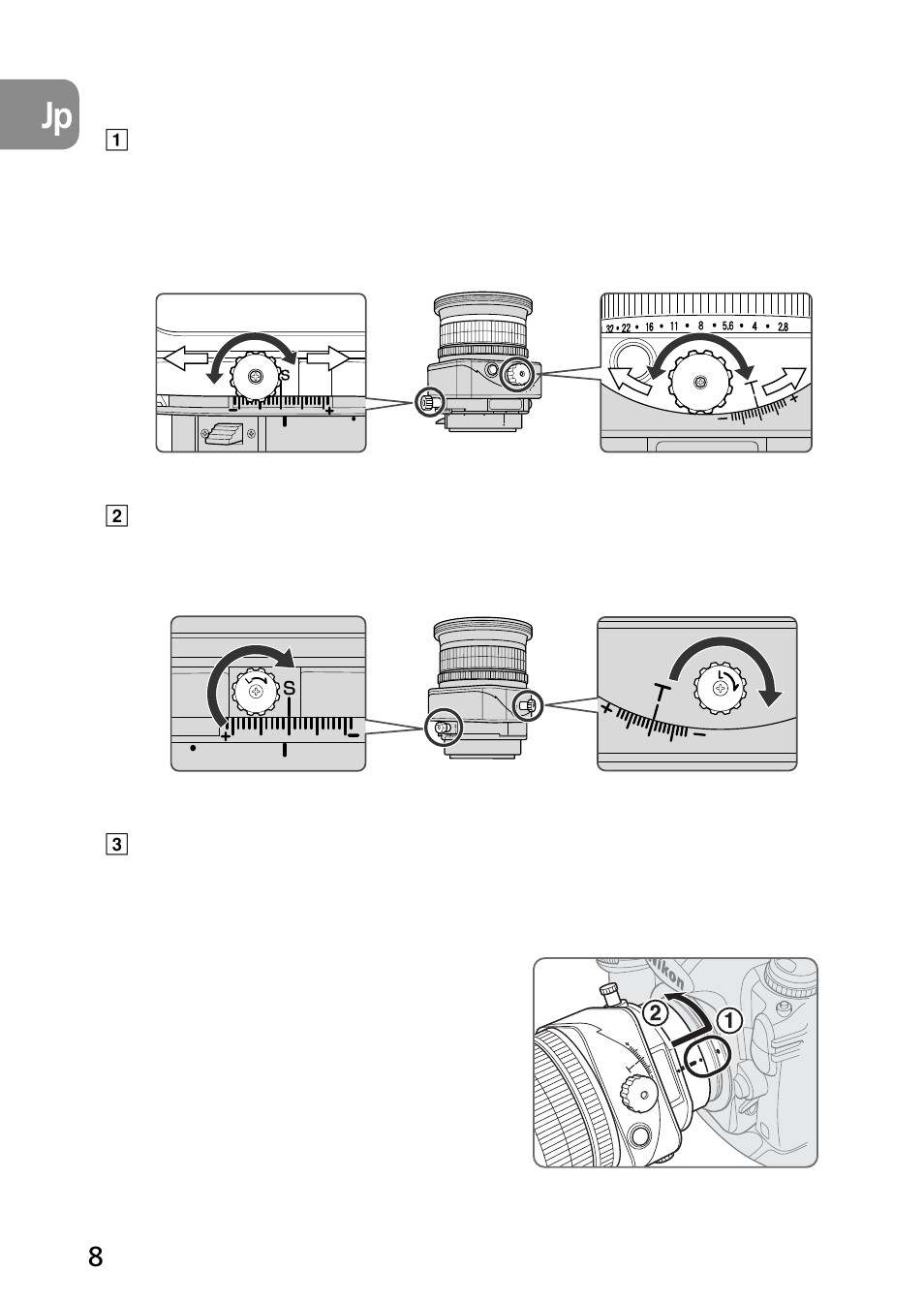 カメラへの取り付け | Nikon PC-E Micro NIKKOR 85mm f-2.8D User Manual | Page 8 / 251