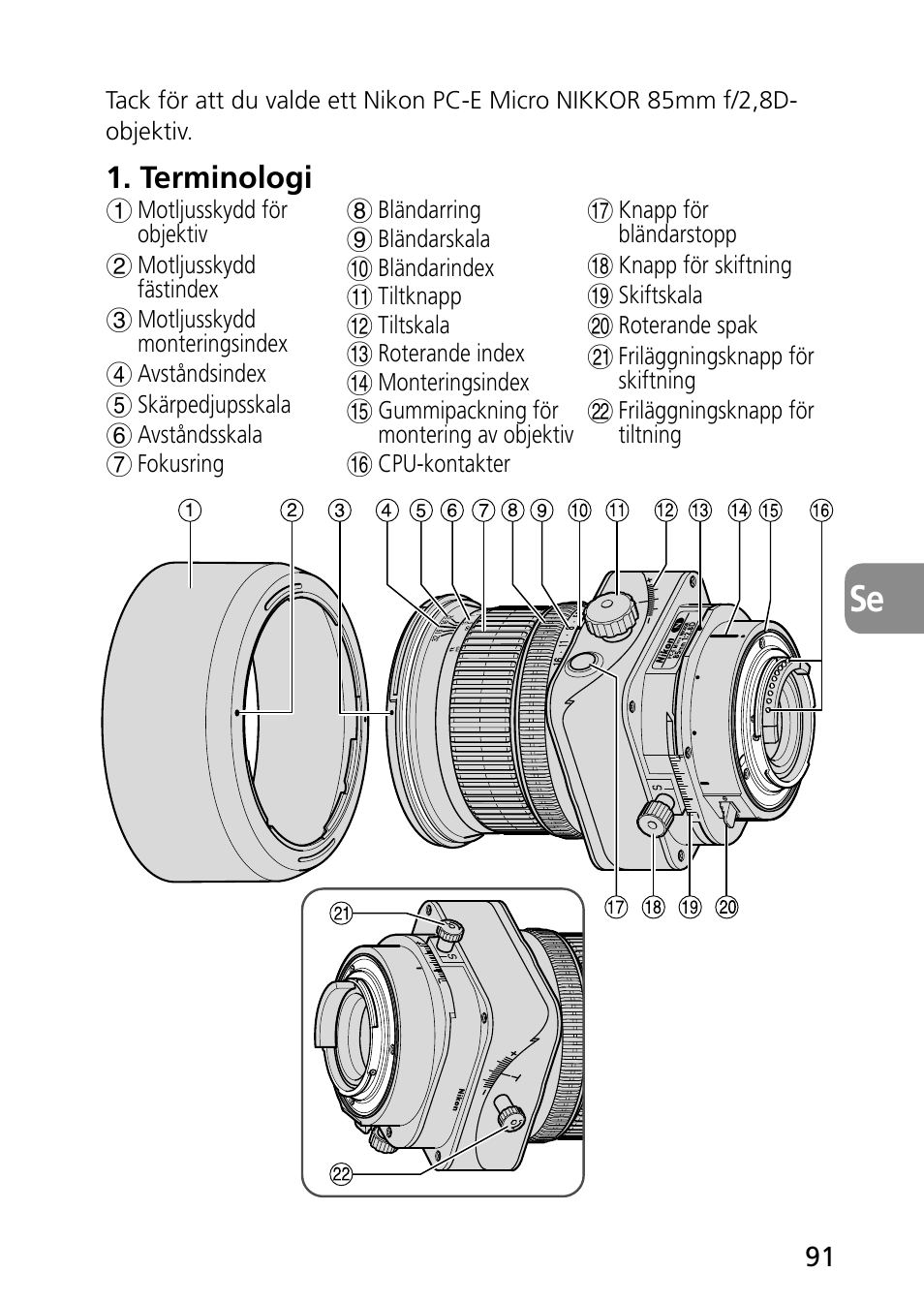 Terminologi | Nikon PC-E Micro NIKKOR 85mm f-2.8D User Manual | Page 91 / 251