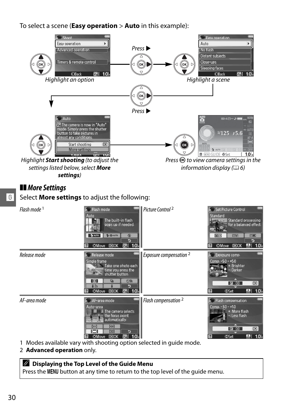 More settings | Nikon D3000 User Manual | Page 36 / 68