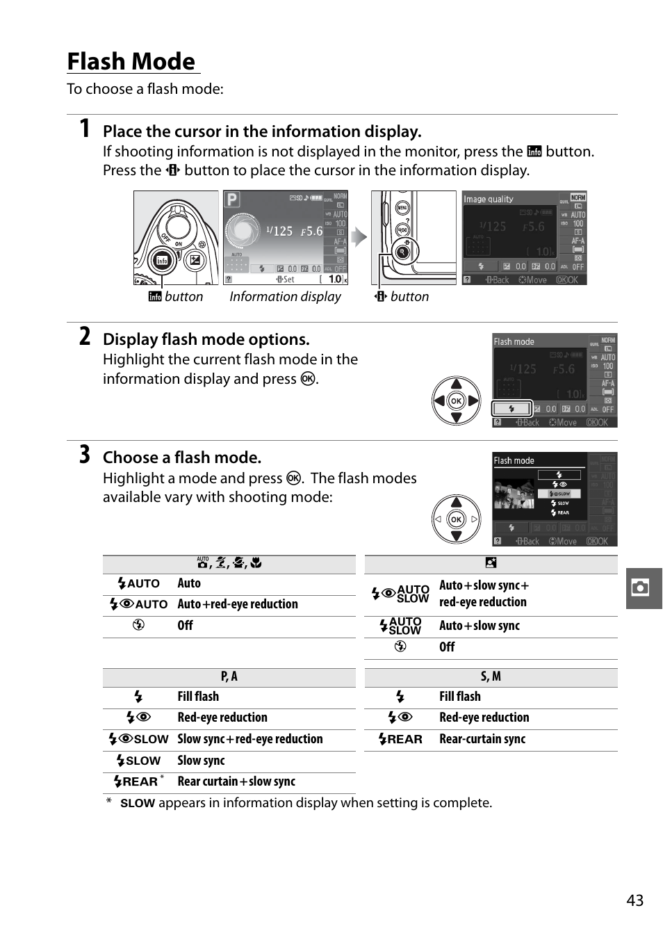 Flash mode | Nikon D3000 User Manual | Page 49 / 68