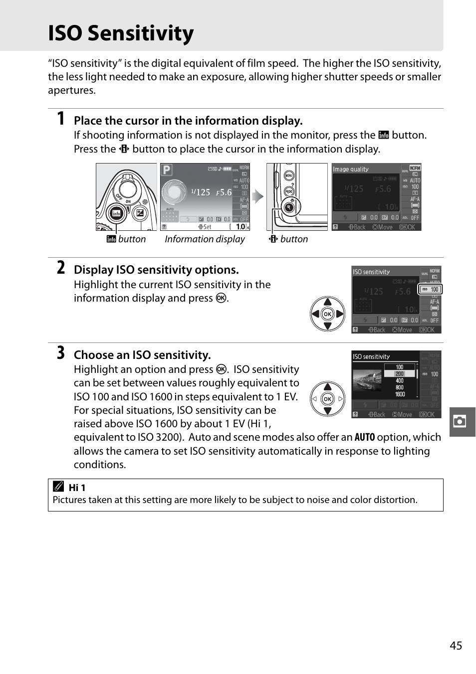 Iso sensitivity | Nikon D3000 User Manual | Page 51 / 68