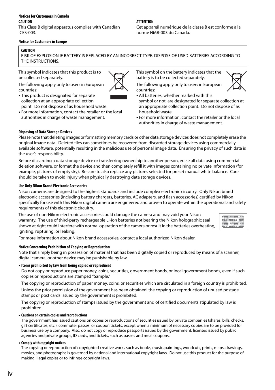 Nikon D3000 User Manual | Page 6 / 68