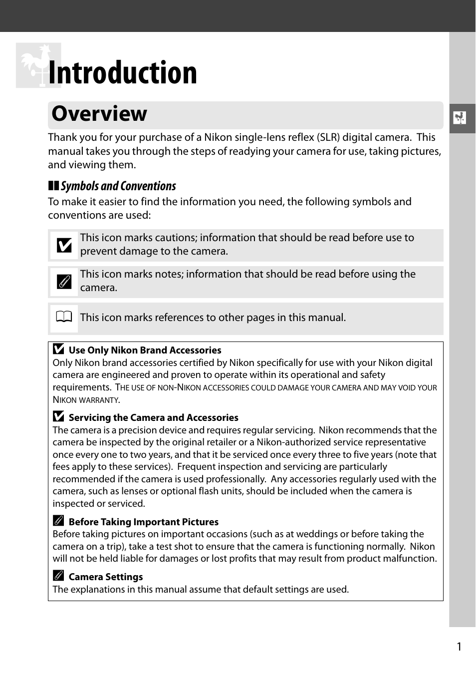 Introduction, Overview | Nikon D3000 User Manual | Page 7 / 68