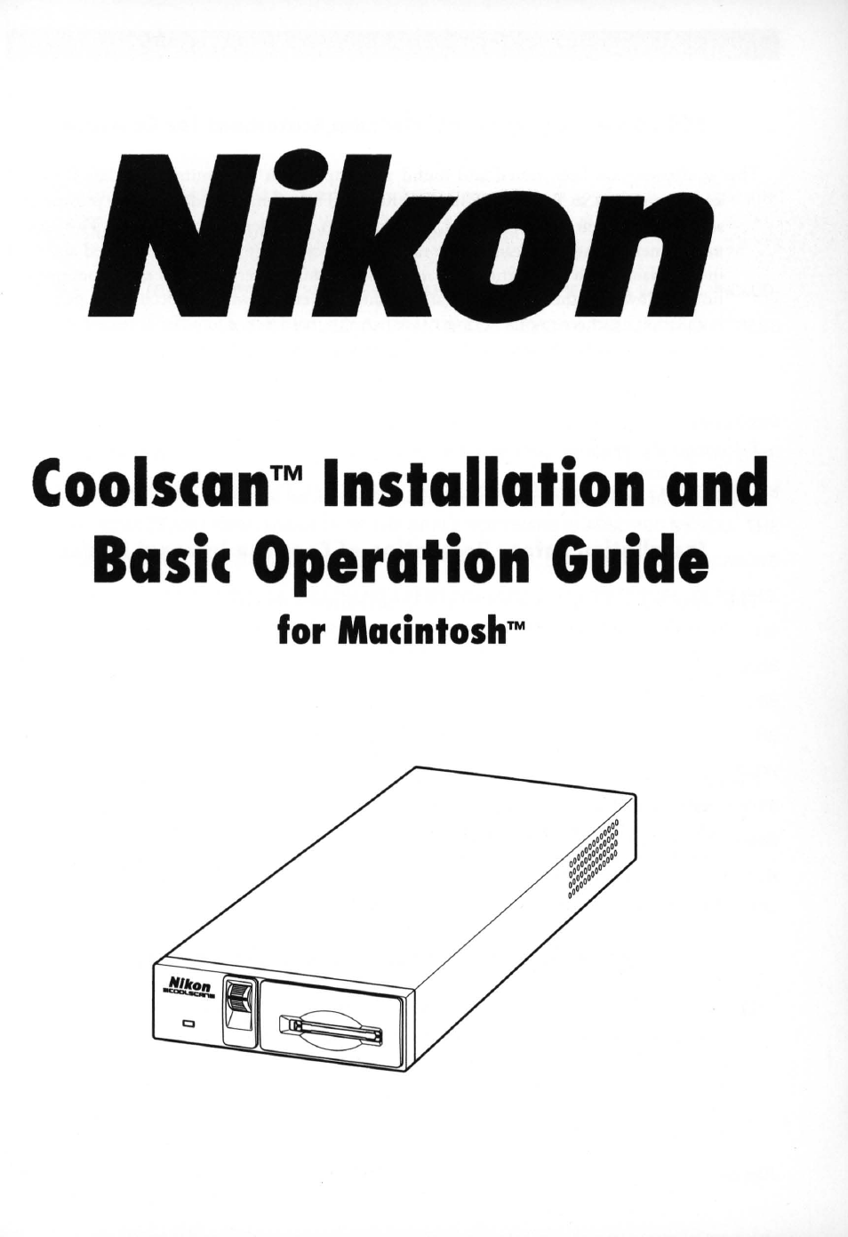Nikon | Nikon LS-10 Installation Guide for Macintosh User Manual | Page 2 / 68