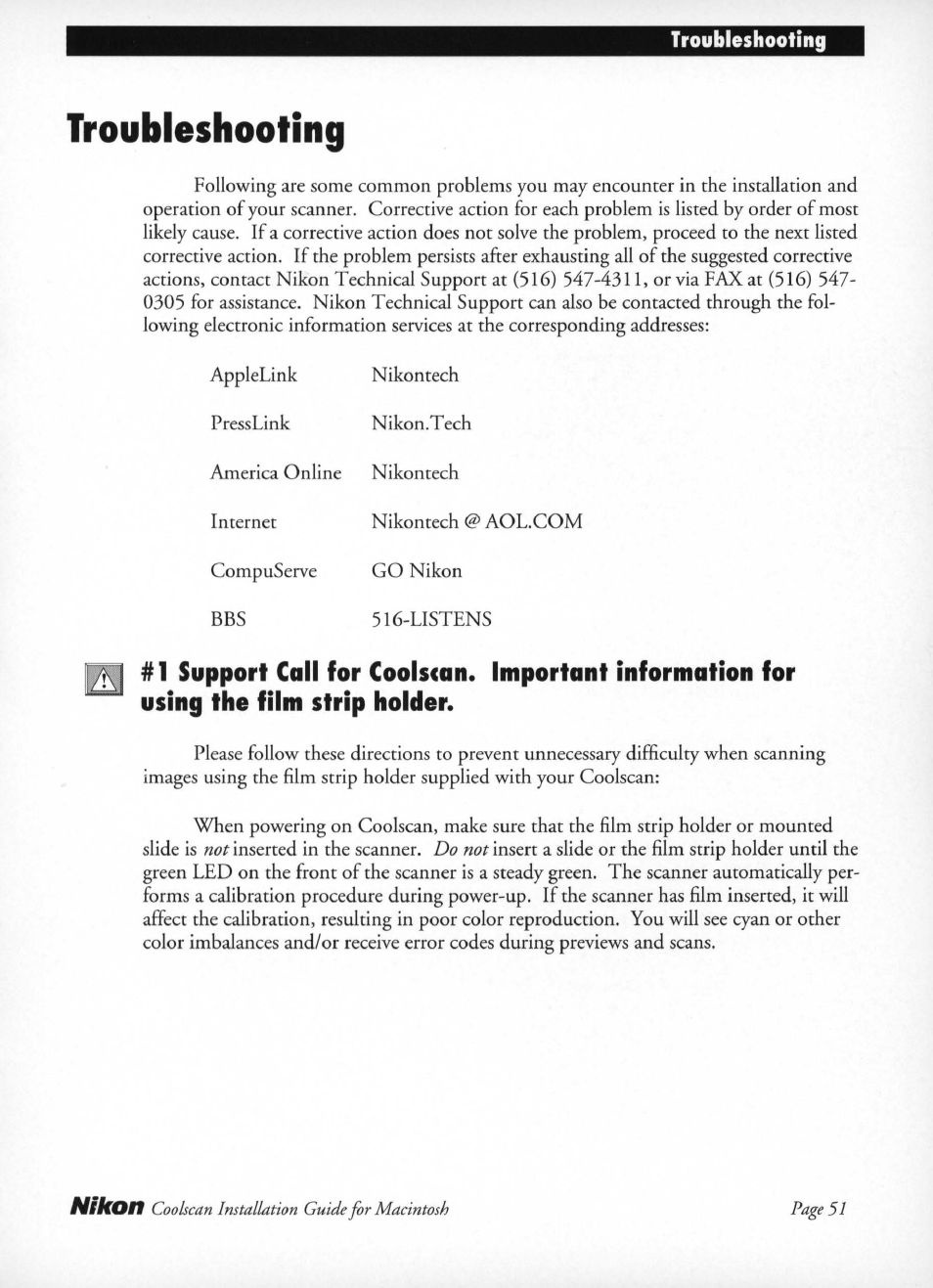Troubleshooting | Nikon LS-10 Installation Guide for Macintosh User Manual | Page 58 / 68