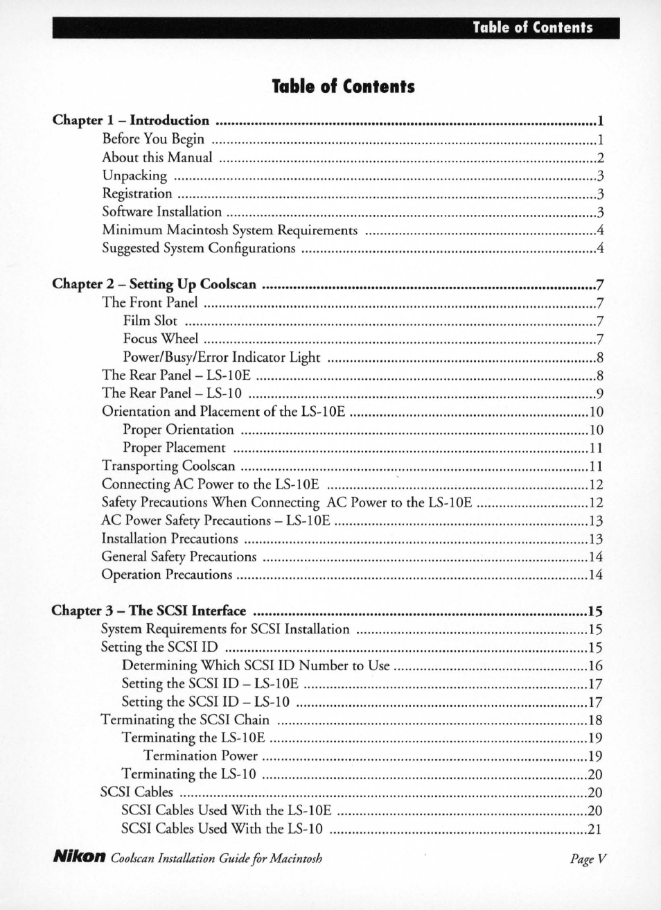 Nikon LS-10 Installation Guide for Macintosh User Manual | Page 6 / 68