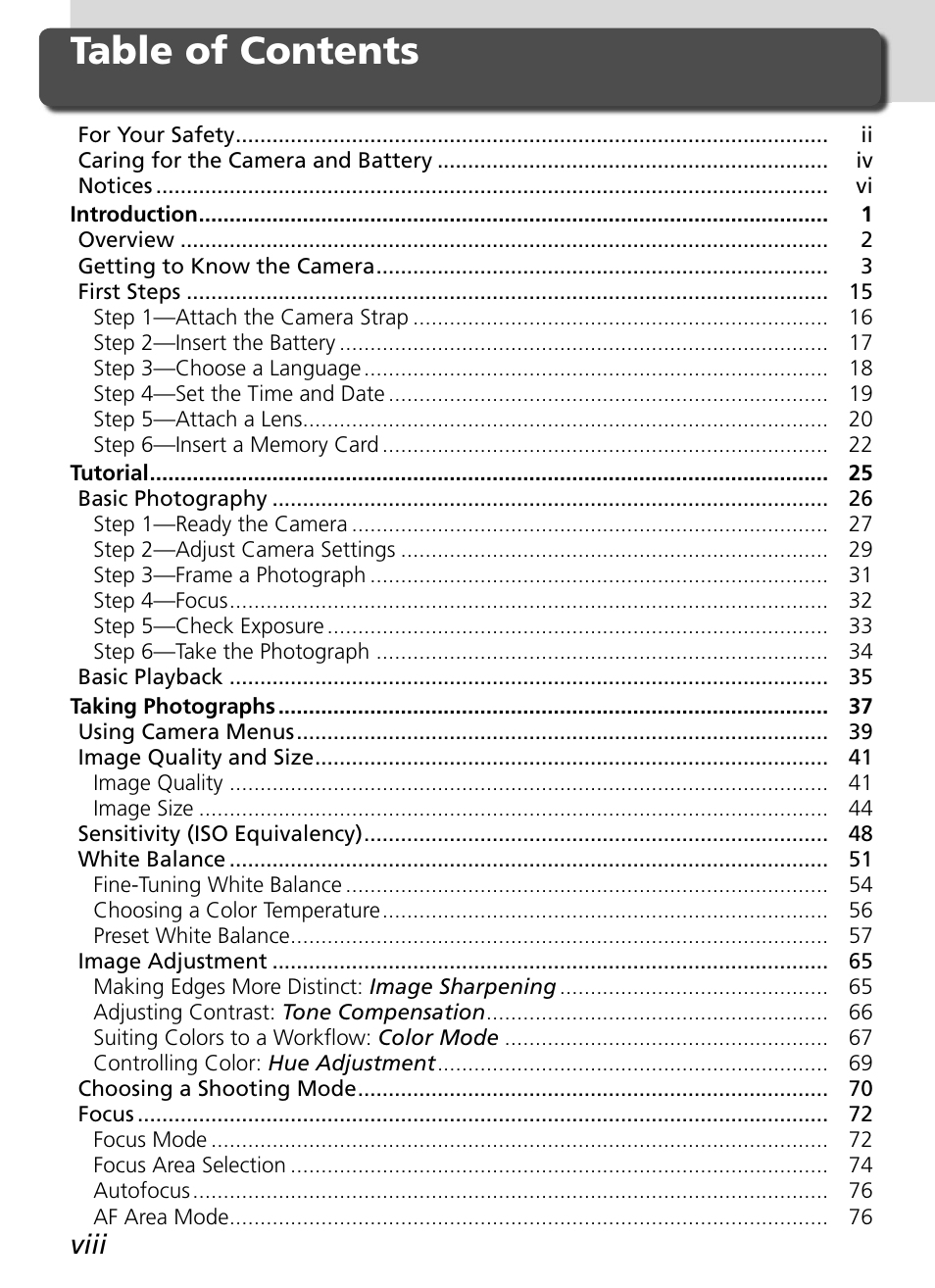 Nikon D2H User Manual | Page 10 / 264