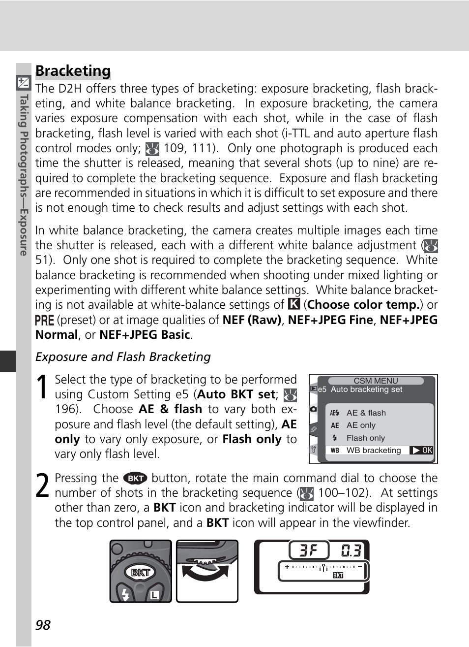 Bracketing | Nikon D2H User Manual | Page 110 / 264