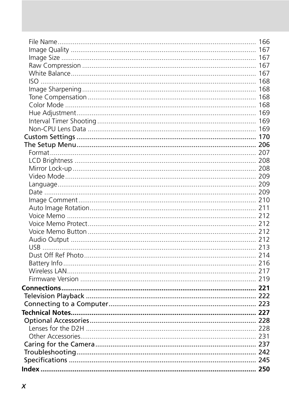 Nikon D2H User Manual | Page 12 / 264