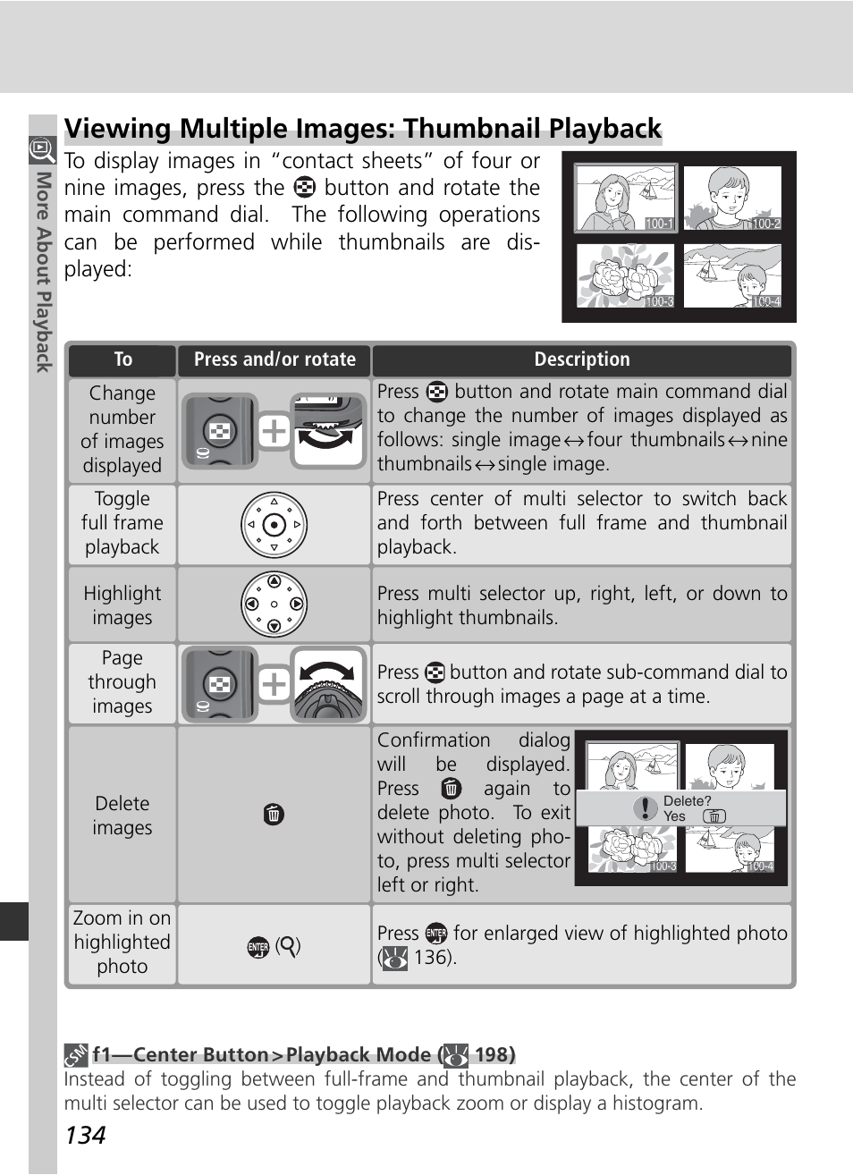 Viewing multiple images: thumbnail playback | Nikon D2H User Manual | Page 146 / 264