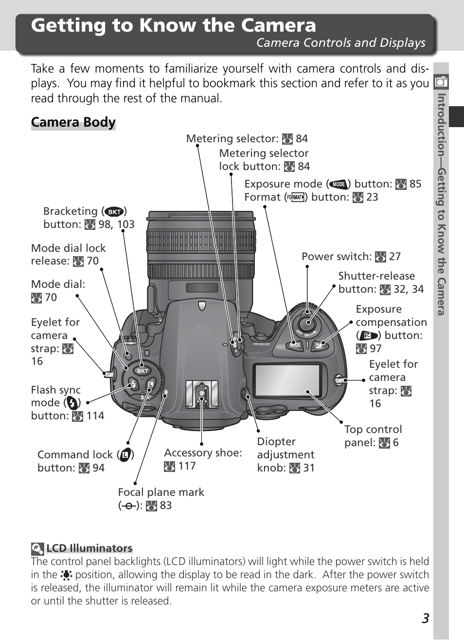 Getting to know the camera, Camera body | Nikon D2H User Manual | Page 15 / 264