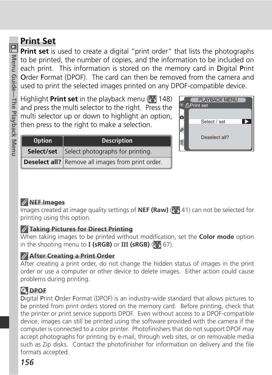 Print set | Nikon D2H User Manual | Page 168 / 264