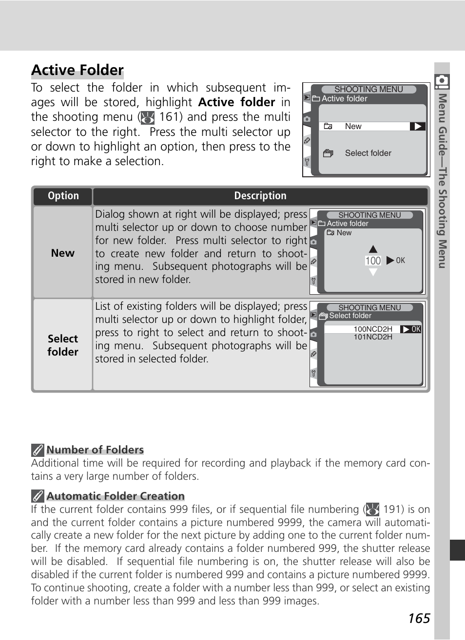 Active folder | Nikon D2H User Manual | Page 177 / 264