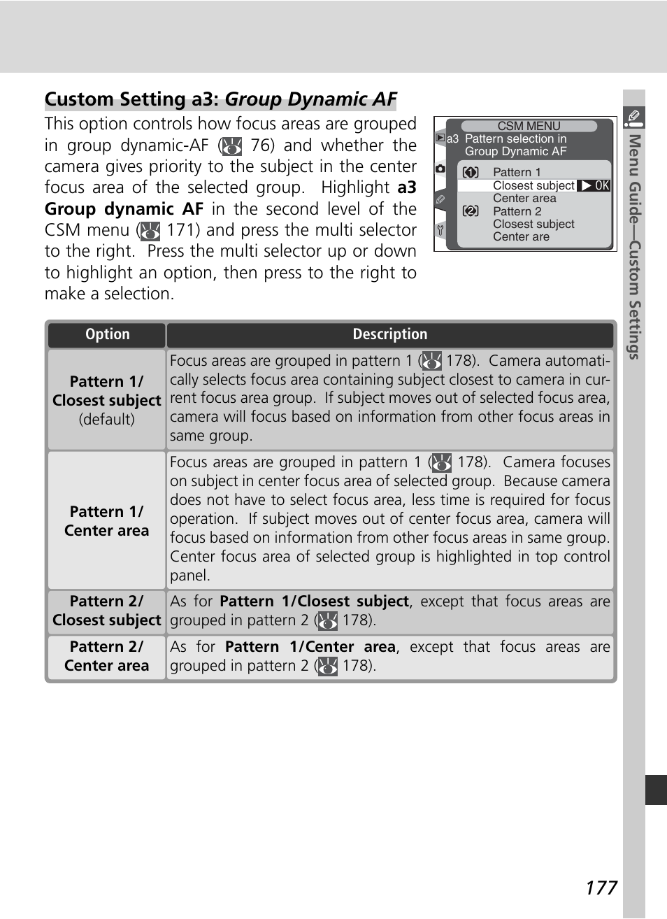 Custom setting a3: group dynamic af | Nikon D2H User Manual | Page 189 / 264