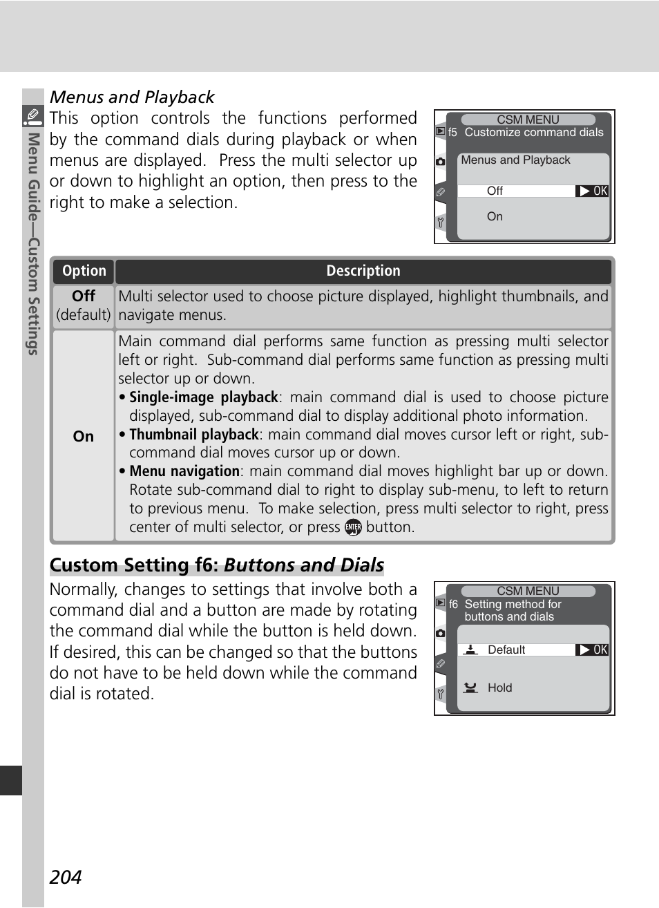 Custom setting f6: buttons and dials | Nikon D2H User Manual | Page 216 / 264