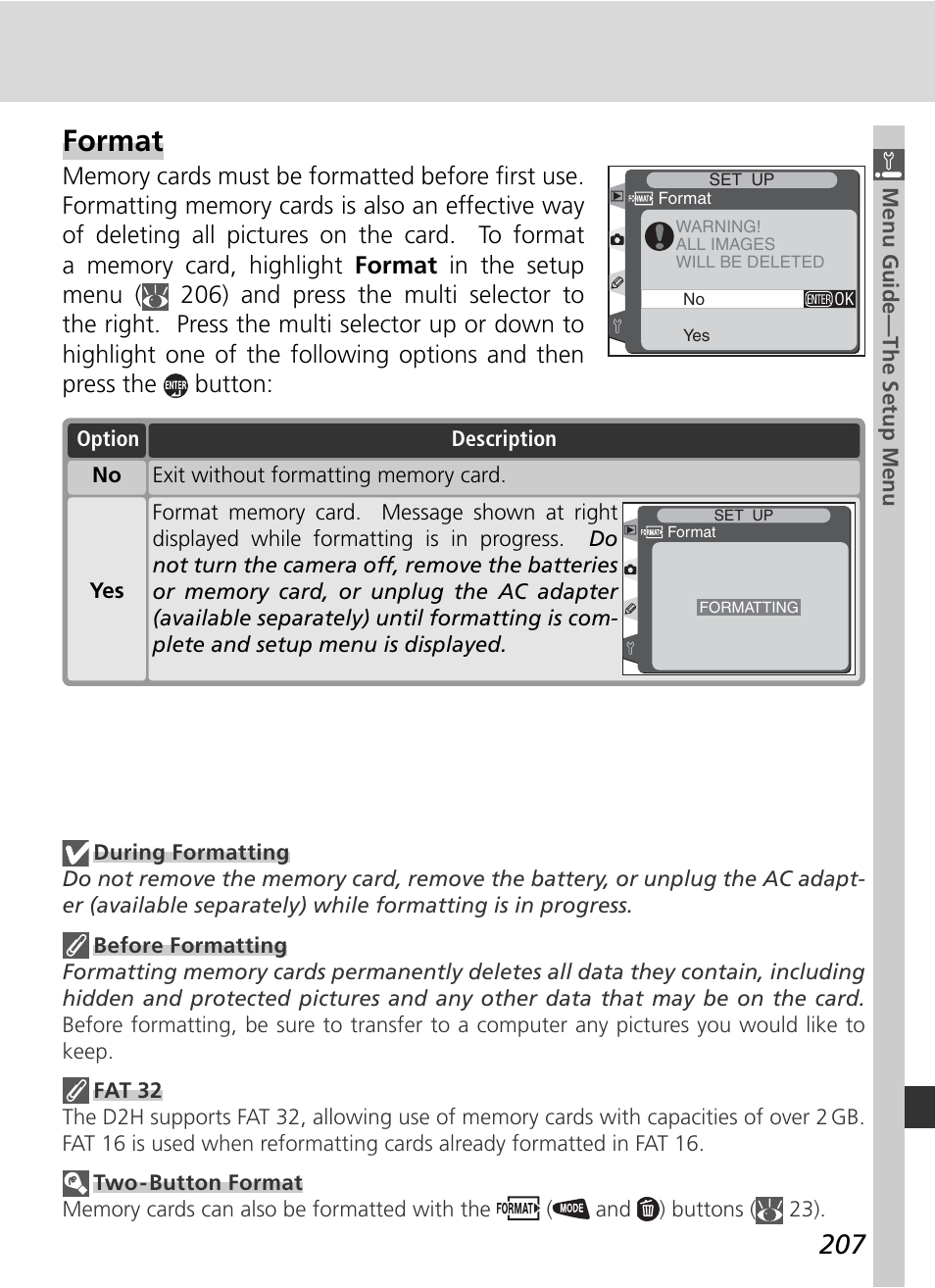 Format | Nikon D2H User Manual | Page 219 / 264