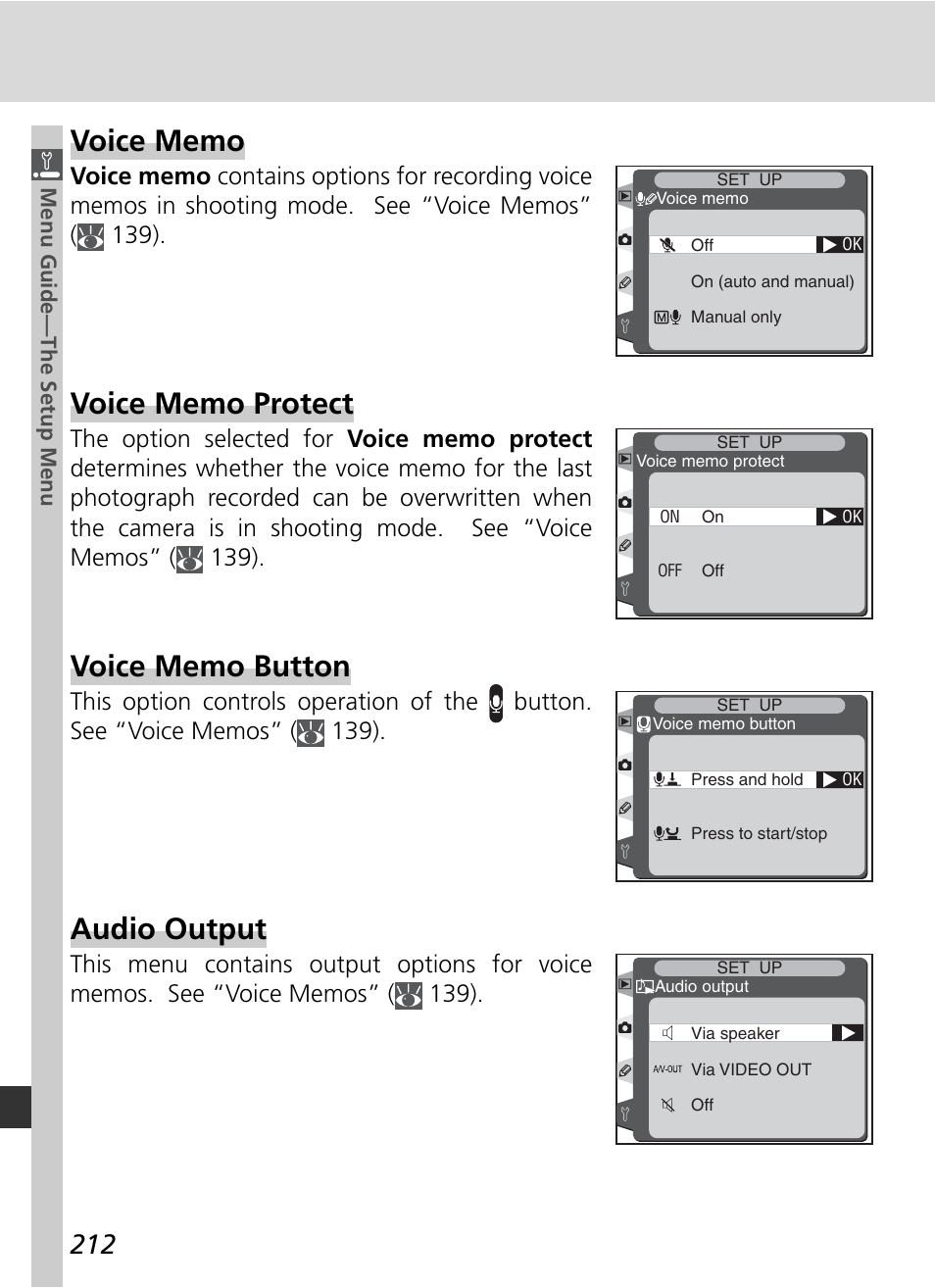 Audio output | Nikon D2H User Manual | Page 224 / 264