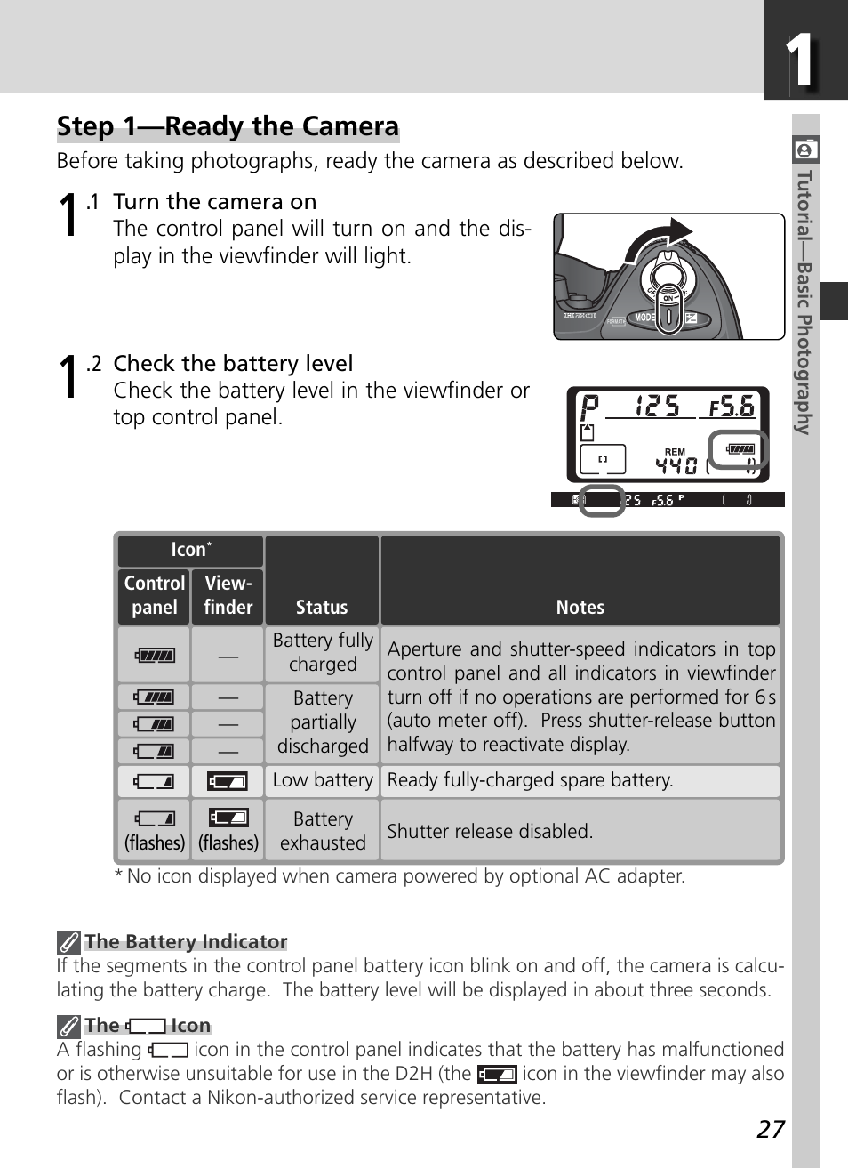 Step 1—ready the camera | Nikon D2H User Manual | Page 39 / 264