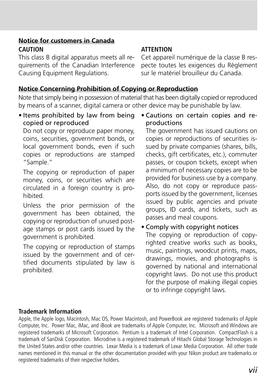 Nikon D2H User Manual | Page 9 / 264
