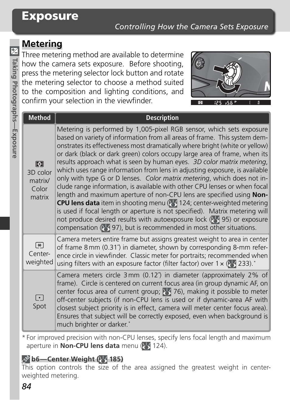 Exposure, Metering | Nikon D2H User Manual | Page 96 / 264