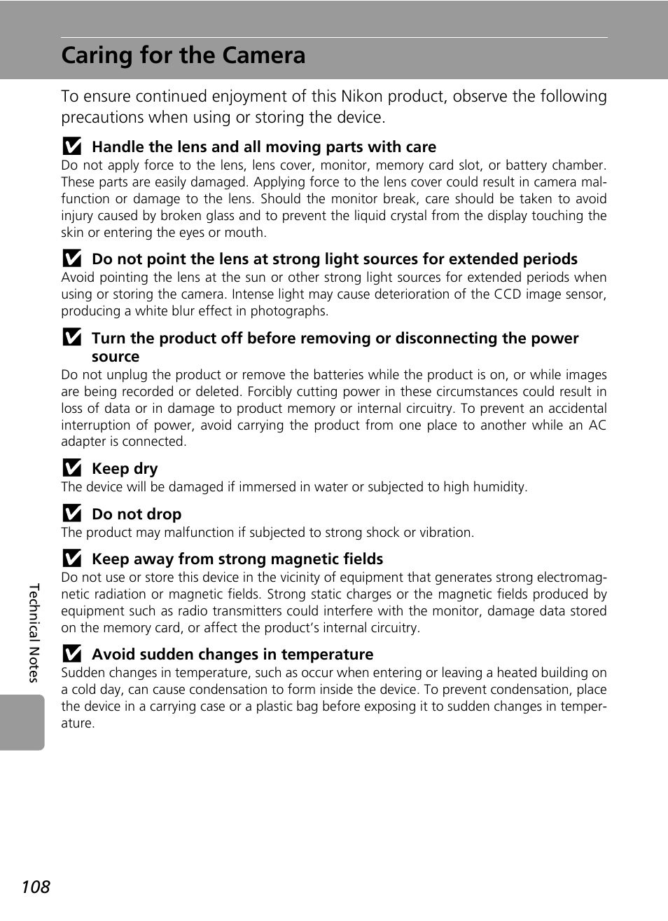 Caring for the camera | Nikon L6 User Manual | Page 120 / 140