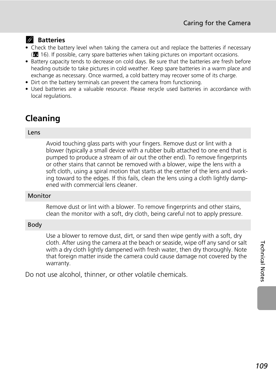 Cleaning, D 109 of this ma | Nikon L6 User Manual | Page 121 / 140