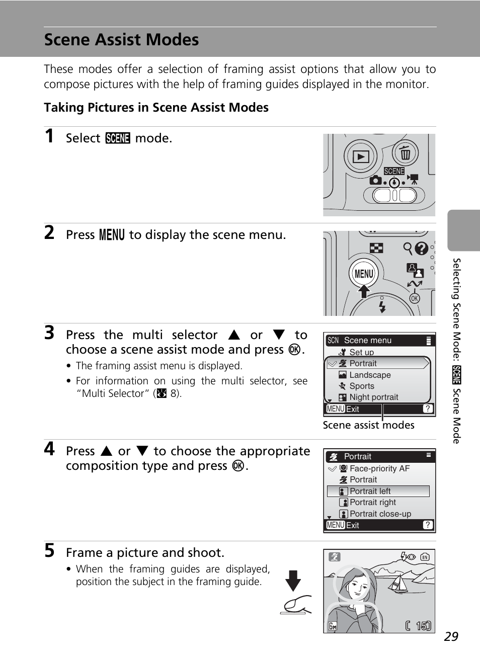 Scene assist modes | Nikon L6 User Manual | Page 41 / 140