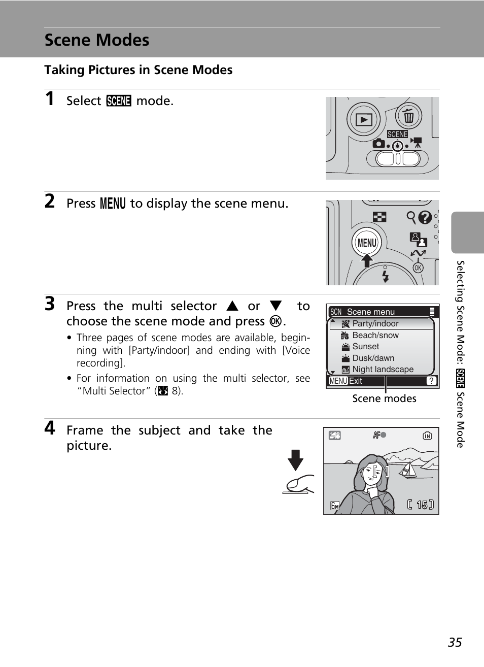 Scene modes | Nikon L6 User Manual | Page 47 / 140